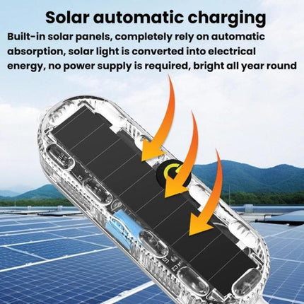 Car Solar-Powered Anti-Collision Warning Light Motorcycle Wireless LED Rear Tail Light, 2pcs
