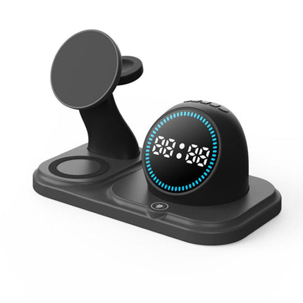 6 in 1 Desktop Magnetic Wireless Charging Clock Countdown RGB Bluetooth Speaker