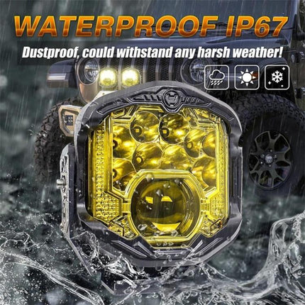 OL-21W04Y 7 Inch LED Long-Distance Headlight Angel Eye Background Work Light