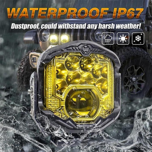 OL-21W04Y 7 Inch LED Long-Distance Headlight Angel Eye Background Work Light