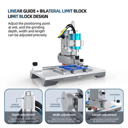 AiXun 2nd Generation Intelligent BGA Chip Polisher Phone Motherboard Automatic Repair Screen IC Degumming Machine, US Plug, EU Plug