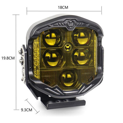 OL-21W03Y 7 Inch 3-Sided Illumination High / Low Beam Car Modified Work Light Roof Light  A-Pillar Spotlights