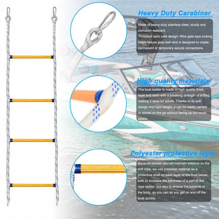 Multifunctional Resin Training Rope Ladder For Boat Climbing, White 1m, White 1.4m, White 1.8m