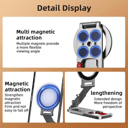 Magsafe Magnetic Cell Phone Shooter Folding Metal Clip 1/4 Expanding Stand Accessory, MB015