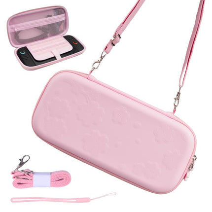 For Nintendo Switch 2 Sakura Print Crossbody Bag Portable Handheld Shoulder Carry Case, Carry Case