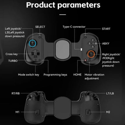 D8+ Wired & Wireless Telescopic Game Controller Foldable USB-C, Hall Sensing Joystick For Switch/Android/IOS/PC