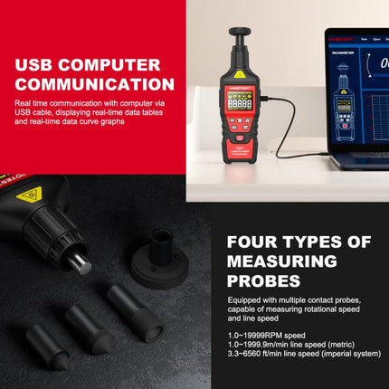 HABOTEST Photoelectric Digital Display Handheld Tachometer