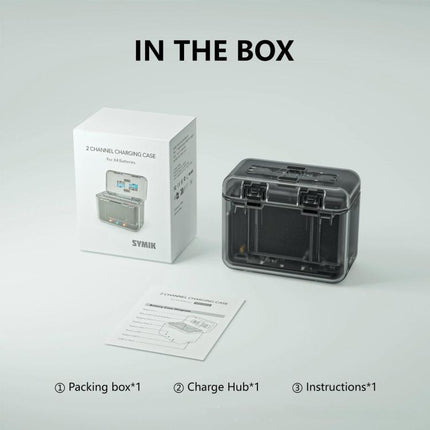 For Insta360 X4 SYMIK Dual-Channel Battery Charger & Storage Case Charging Hub With LED Indicators, For Insta360 X4