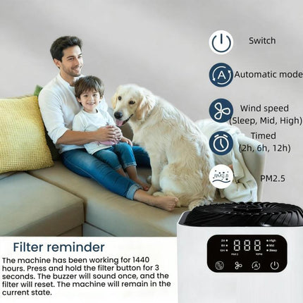 Desktop Aromatherapy Diffuser Negative Ion Odor Formaldehyde Removal Air Purifier, EU Plug