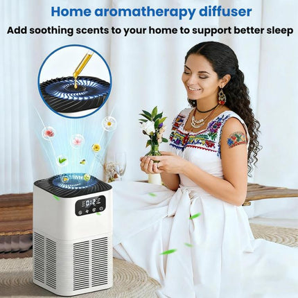 Desktop Aromatherapy Diffuser Negative Ion Odor Formaldehyde Removal Air Purifier, EU Plug