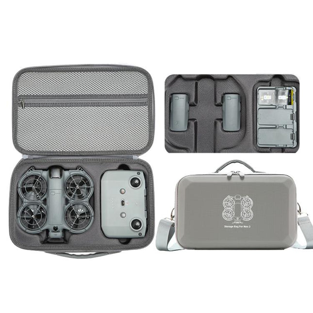 For DJI Neo 2 Fly More Combo Hard Shell Carrying Case Custom-Molded Sling Bag, Mini Black, Fly More Combo Gray