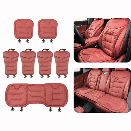 Car Seat Cushion Thickened Non-Slip Front Rear Seat Cushions, 3pcs Perforated Seat Cushion Red, 7pcs Perforated Seat Cushion Black, 7pcs Perforated Seat Cushion Brown, 7pcs Perforated Seat Cushion Red, Perforated Back Cushion Black                     ...