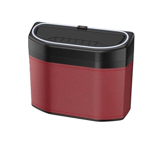 Car Trash Can Side-mounted Storage Box With Light