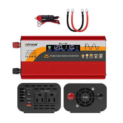 XUYUAN 12V / 24V To 110V Pure Sine Wave Inverter Power Inverter US Plug, 800W Black, 1400W Black, 2000W Black, 3000W Black, 3600W Black, 4000W Black, 800W Red, 1400W Red, 2000W Red, 3000W Red