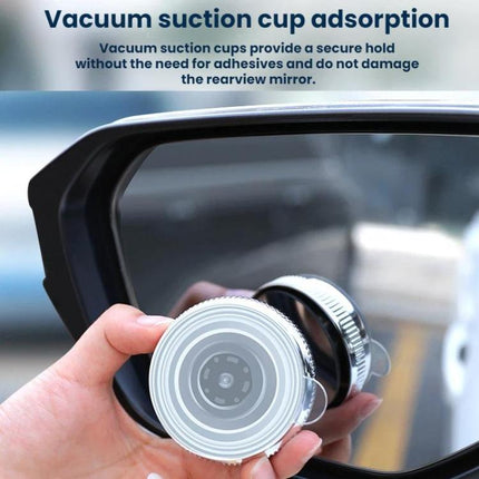 Car Suction Cup Type Wide-angle Reversing Mirror With Rain Guard, Silver, Black, White, Red, Blue
