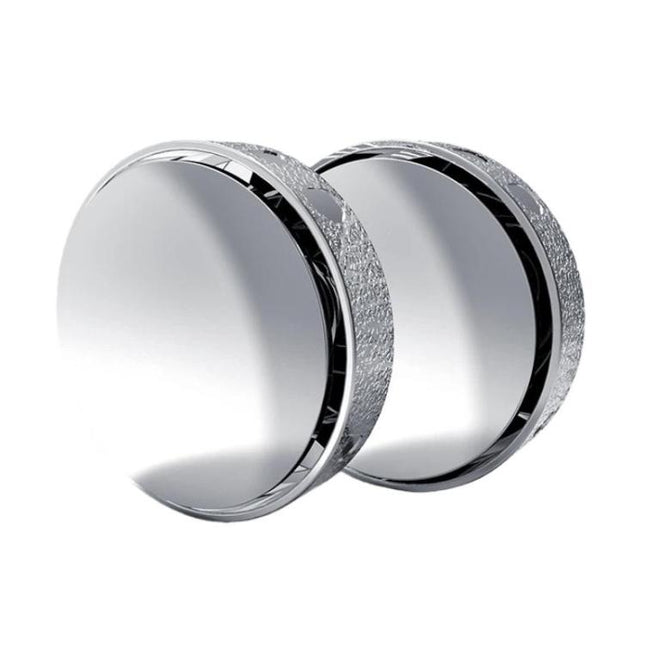 Car Suction Cup Type 360-Degree Adjustable Wide-View Reversing Mirror, Silver Pattern, Black Pattern, White Pattern