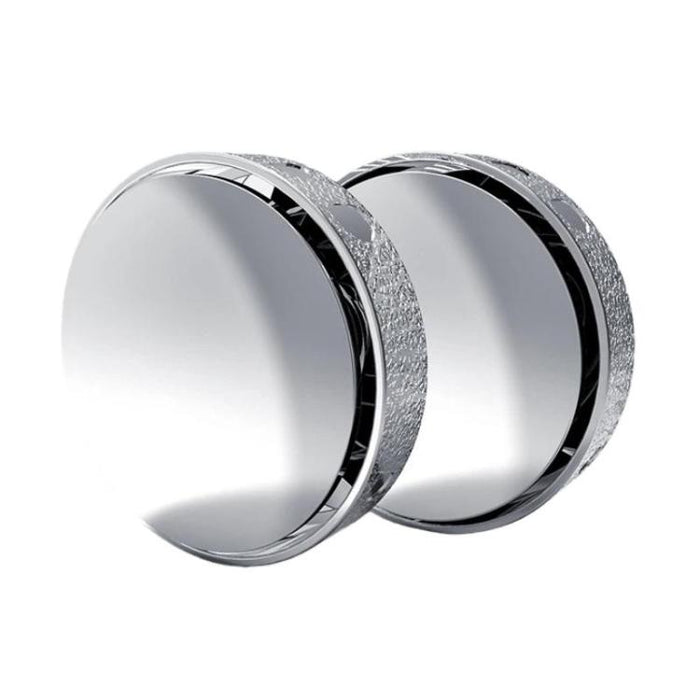 Car Suction Cup Type 360-Degree Adjustable Wide-View Reversing Mirror, Silver Pattern, Black Pattern, White Pattern
