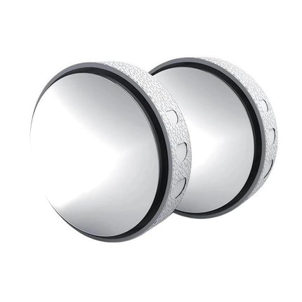 Car Suction Cup Type 360-Degree Adjustable Wide-View Reversing Mirror, Silver Pattern, Black Pattern, White Pattern