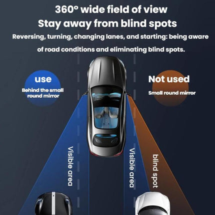 Car Suction Cup Type 360-Degree Adjustable Wide-View Reversing Mirror, Silver Pattern, Black Pattern, White Pattern