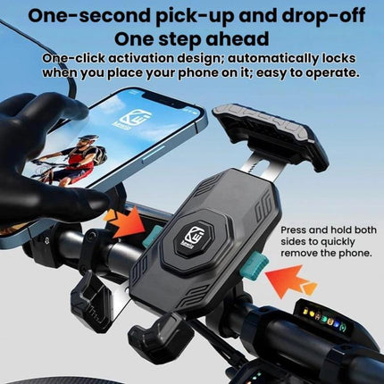Kewig Motorcycle Riding Phone Mount Universal Quick-Release Phone Clip, Handlebars, Rear View Mirror, Heavy-duty Clamp