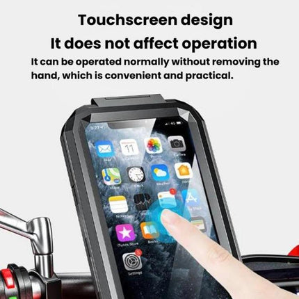 Motorcycle Heightened Rainproof Case Mount Bicycle Waterproof Box Phone Holder, Large Handlebar, Large Rearview Mirror, Small Handlebar, Small Rearview Mirror