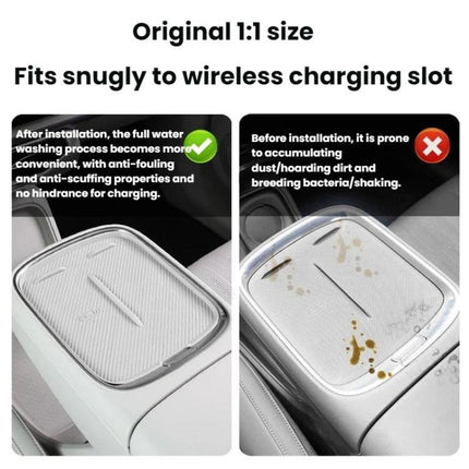 For 2025 Leapmotor B10 Center Console Wireless Charging Silicone Protective Anti-Slip Mat, Purple Half-coverage, Purple Full-coverage, Gray Half-coverage, Gray Full-coverage