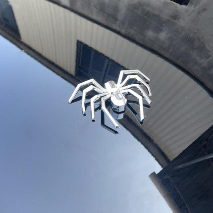 2pcs General Car Metallic Spider Emblem 3D Car Decorative Sticker, Metallic Spider