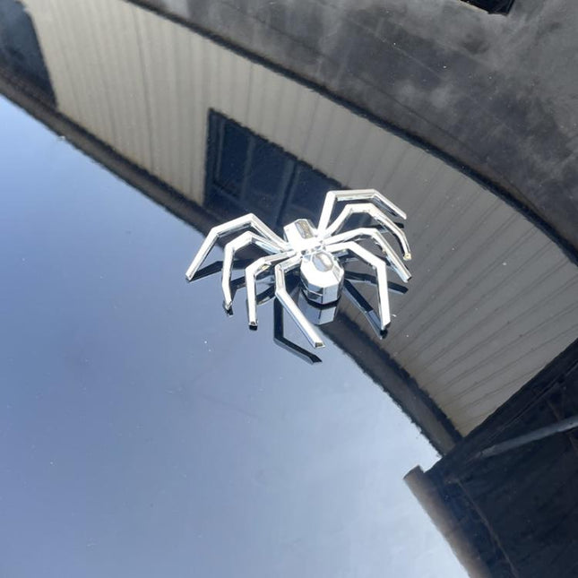 2pcs General Car Metallic Spider Emblem 3D Car Decorative Sticker, Metallic Spider