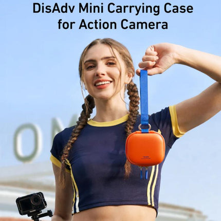 TELESIN DisAdv Mini Hard Shell Carrying Case For Action Cameras Universal Storage Bag With Wrist Strap