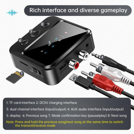 Bluetooth 5.4 Audio Transmitter/Receiver Adapter With TF Card Playback, C56