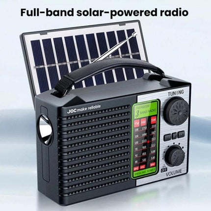 JOC TG-099BT-S Full-Band Solar Radio With Flashlight Portable Bluetooth Radio, JOC TG-099BT-S