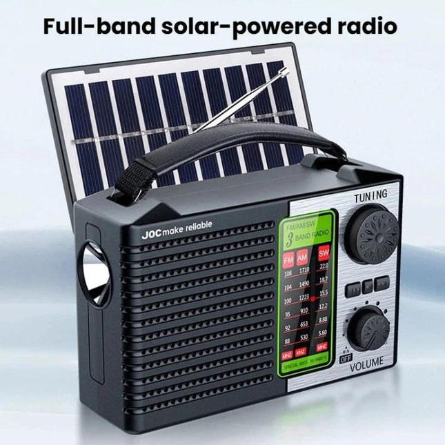 JOC TG-099BT-S Full-Band Solar Radio With Flashlight Portable Bluetooth Radio, JOC TG-099BT-S
