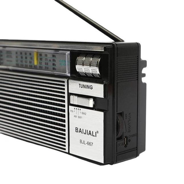 BAIJIALI BJL-667 FM AM SW Multi-Band Radio Portable Radio With Independent Knob, BAIJIALI BJL-667