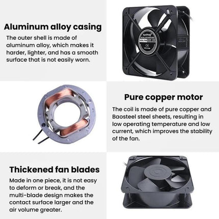 KunPeng 65W 20cm 2300r/Min AC Ball Bearing Axial Flow Fan Charging Pile Cooling Fan, 220V, 110V, 380V
