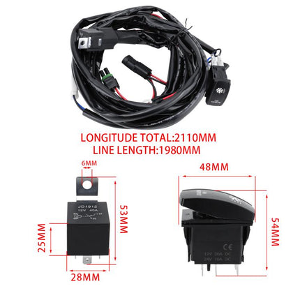 UTV Cooling Waterproof Fan Harness Switch Kit