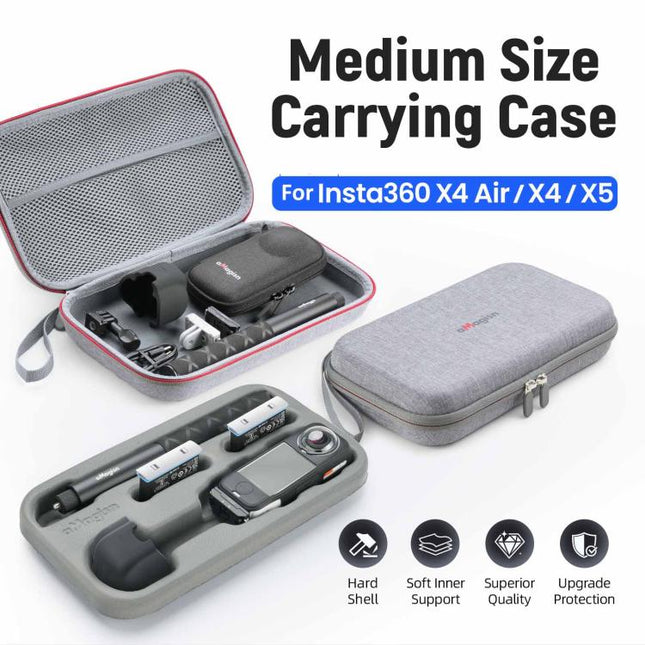 aMagisn Medium Carrying Case For Insta360 X4 Air/X4/X5 Hard EVA Shell with Removable Soft Interior, For Insta360 X4 Air/X4/X5