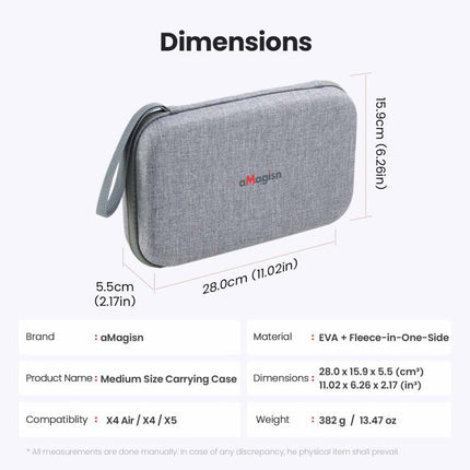 aMagisn Medium Carrying Case For Insta360 X4 Air/X4/X5 Hard EVA Shell with Removable Soft Interior, For Insta360 X4 Air/X4/X5