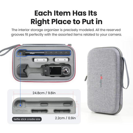 aMagisn Medium Carrying Case For Insta360 X4 Air/X4/X5 Hard EVA Shell with Removable Soft Interior, For Insta360 X4 Air/X4/X5