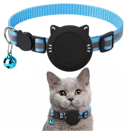 For AirTag 2nd Gen / AirTag 1st Gen Cat Collar Waterproof Silicone Holder With Safety Breakaway Buckle And Fish & Bell Pendant