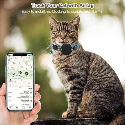 For AirTag 2nd Gen / AirTag 1st Gen Cat Collar Waterproof Silicone Holder With Safety Breakaway Buckle And Fish & Bell Pendant