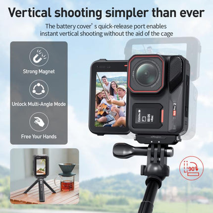For Insta360 Ace Pro 2 aMagisn Vertical Shooting Battery Cover Magnetic Quick-Release & Splash Proof Battery Door