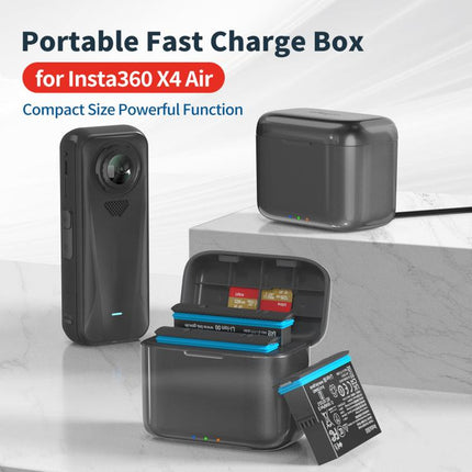 For Insta360 X4 Air AMagisn Fast Charging Case Portable Battery Charger And Storage Box, PM14