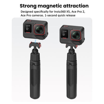 Magnetic Quick-Release Selfie Stick Tripod for Insta360 X5 / Ace Pro 2 / Ace Pro with 360-Degree Rotation, for Insta360 X5, Ace Pro 2, Ace Pro