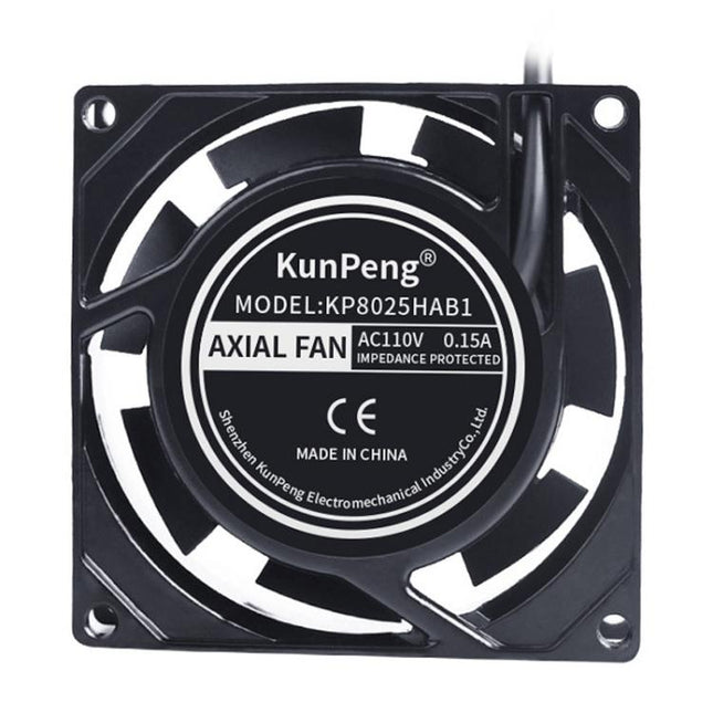KunPeng 8cm 17W Cooling Fan Ball Bearing Axial AC Fan, 110V, 220V