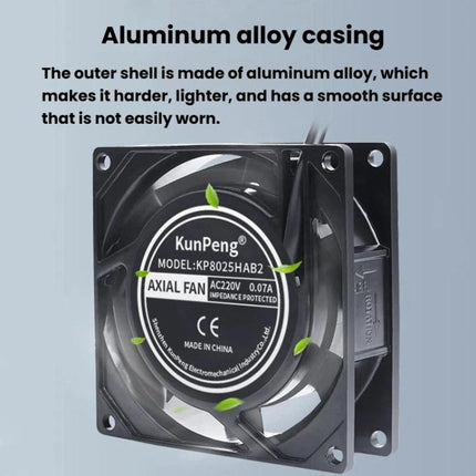KunPeng 8cm 17W Cooling Fan Ball Bearing Axial AC Fan, 110V, 220V