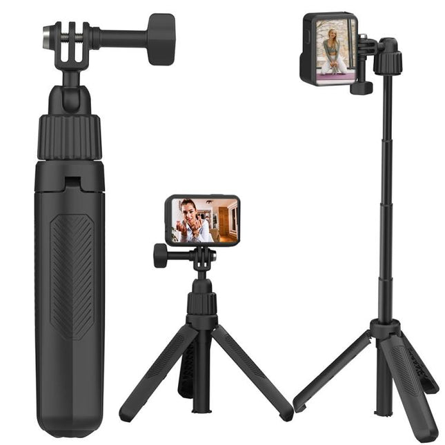 19-43cm Mini Handheld Selfie Stick Tripod with 360-degree Rotating Ball Head for for DJI, Insta360, GoPro and Other Action Cameras, 2-claw version