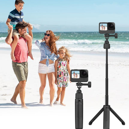 19-43cm Mini Handheld Selfie Stick Tripod with 360-degree Rotating Ball Head for for DJI, Insta360, GoPro and Other Action Cameras, 2-claw version