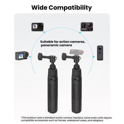 19-43cm Mini Handheld Selfie Stick Tripod with 360-degree Rotating Ball Head for for DJI, Insta360, GoPro and Other Action Cameras, 2-claw version