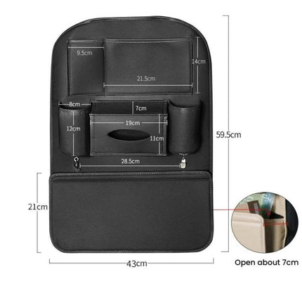 1109 Car Seat Back Leather Storage Organizer Vehicle-Mounted Hanging Trash Bag