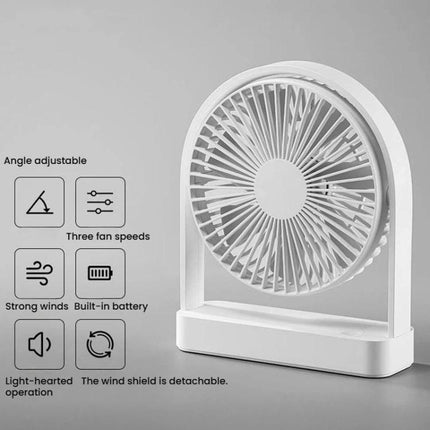 F3A Slim Mini Desk Fan Home USB Quiet Desktop Fan Portable Rechargeable Fan